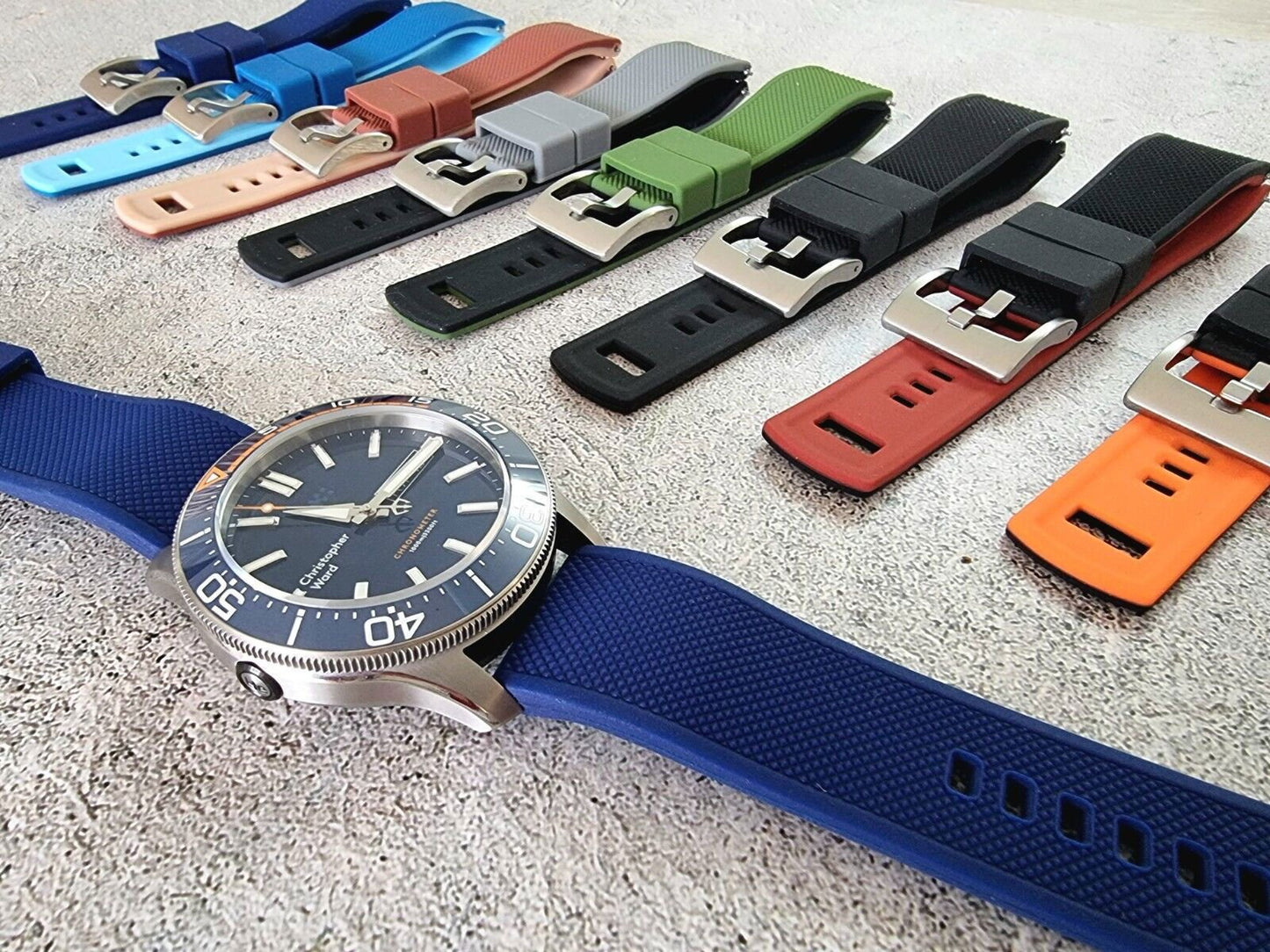 Elite Silicone Watch Strap Band 20mm 22mm - Wrist Envy