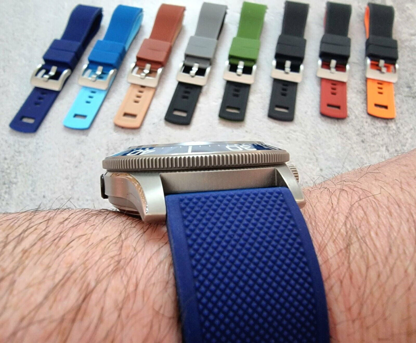 Elite Silicone Watch Strap Band 20mm 22mm - Wrist Envy