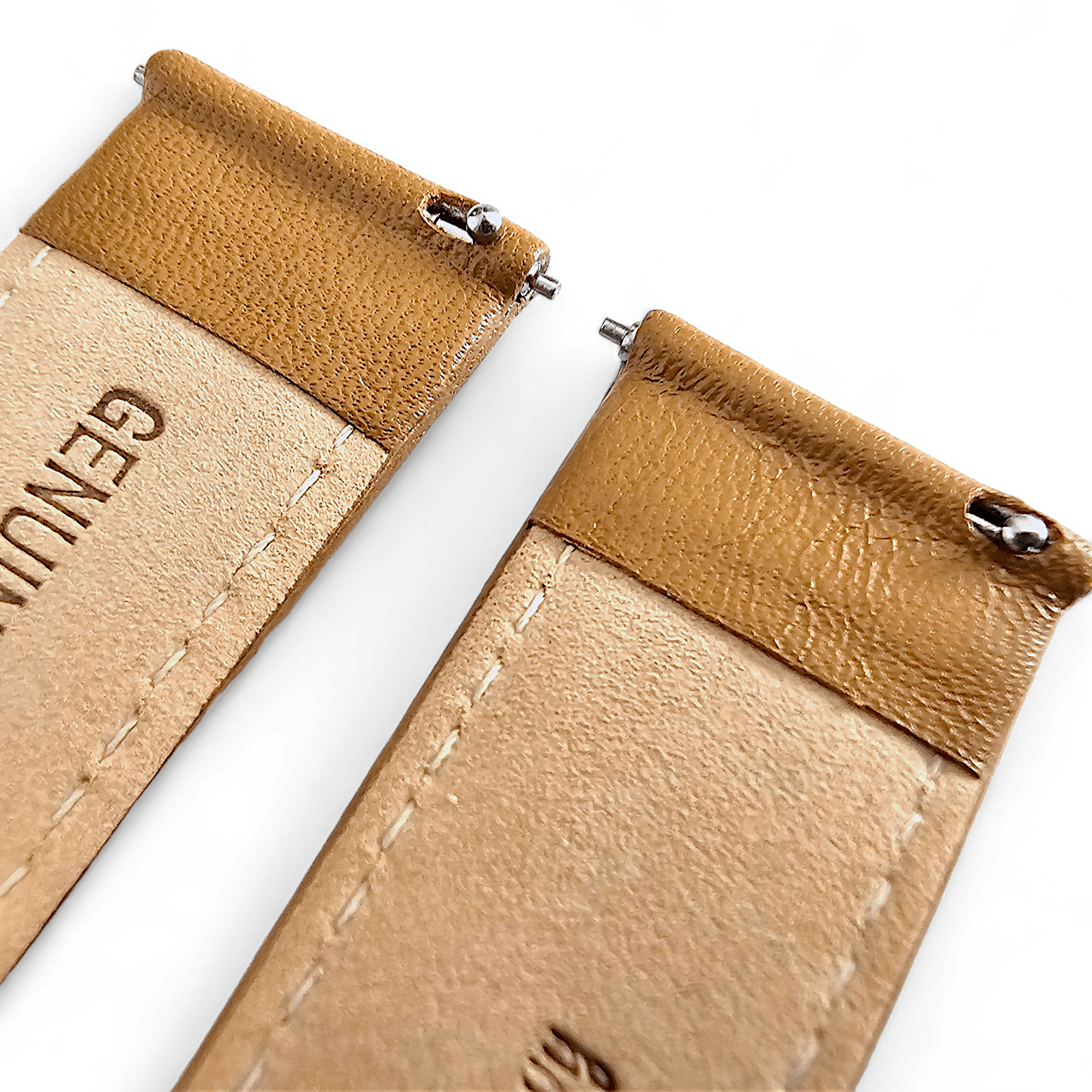 Fine Italian Leather Diamond Stitch Watch Strap Band 18mm 20mm 22mm Honey Tan - Wrist Envy