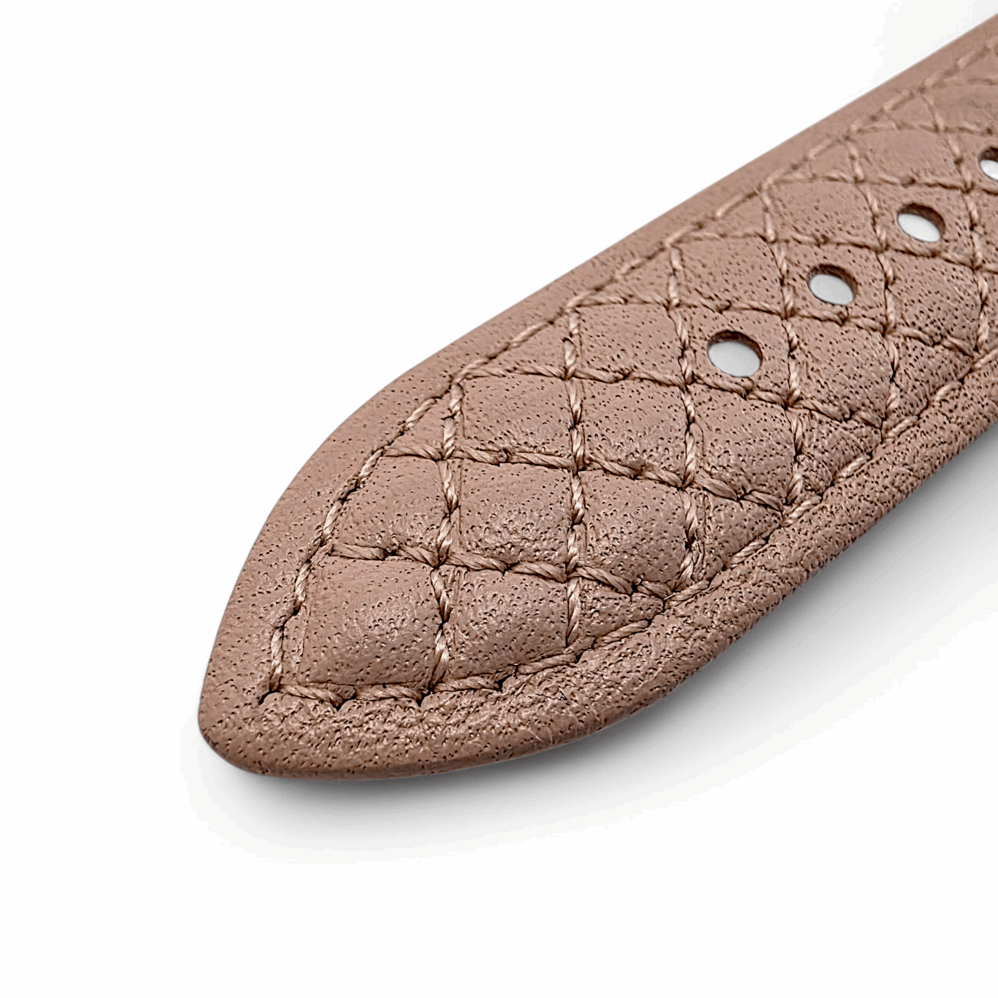 Fine Italian Leather Diamond Stitch Watch Strap Band 18mm Dusty Pink - Wrist Envy