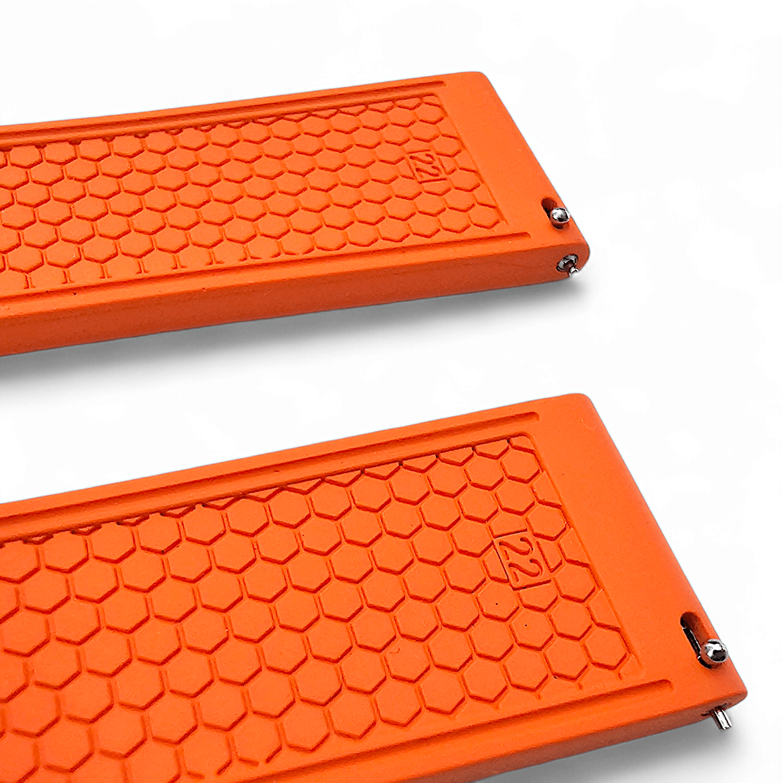 FKM Rubber Butterfly Deployment Watch Strap 20mm 22mm Orange - Wrist Envy