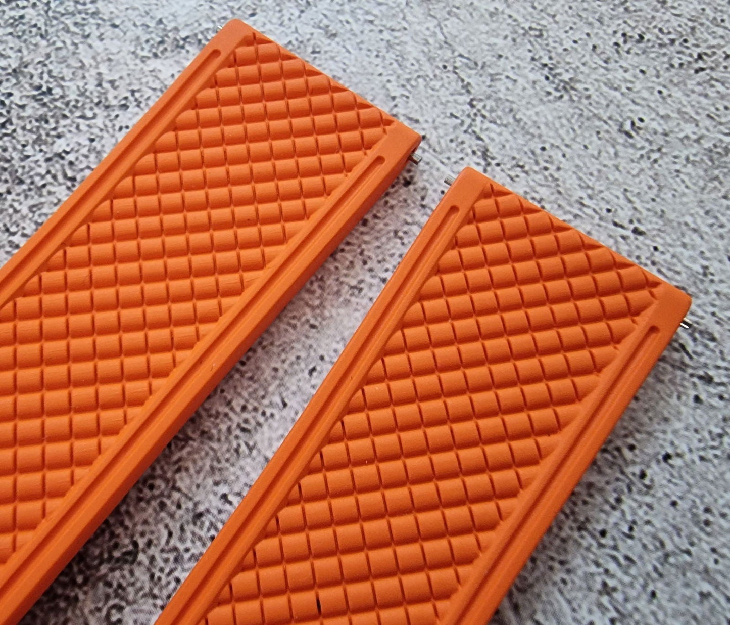 FKM Rubber Butterfly Deployment Watch Strap 20mm 22mm Orange - Wrist Envy