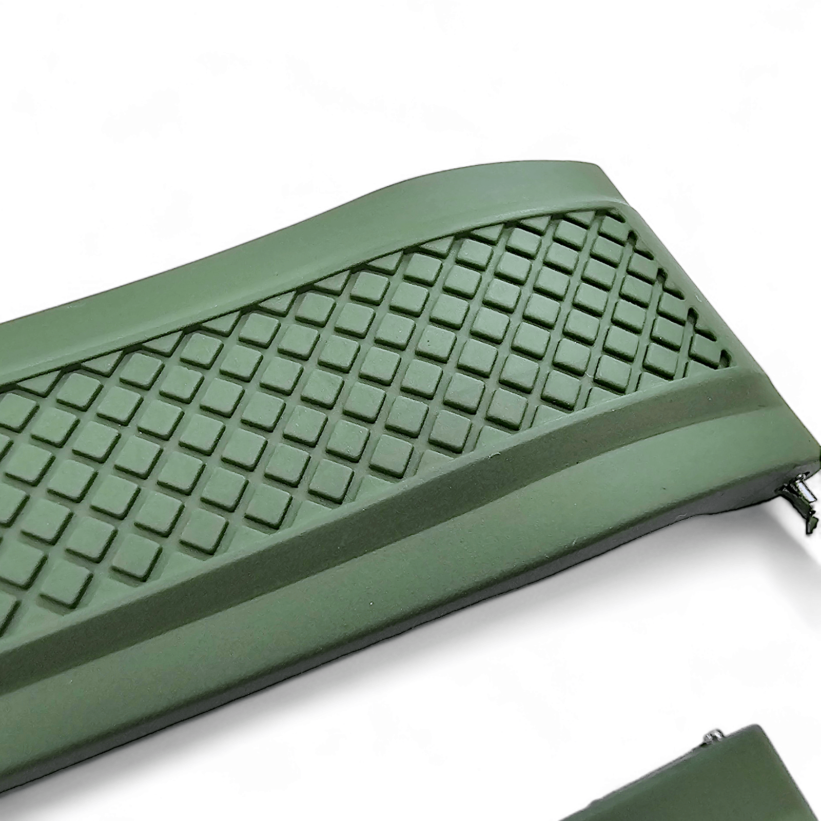FKM Rubber Crosshatch Tyre Track Divers Watch Strap Band 20mm 22mm Green - Wrist Envy