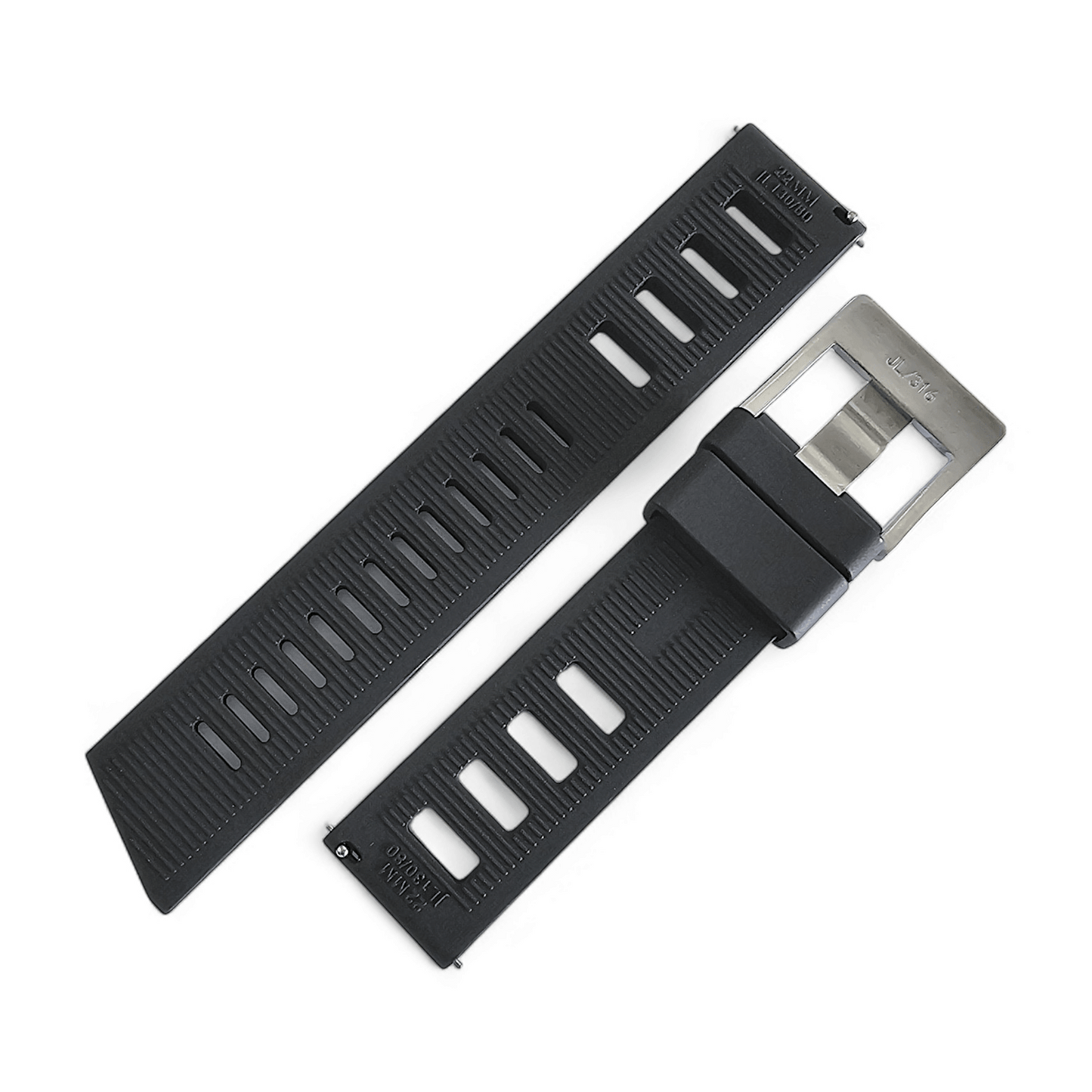 FKM Rubber Divers High Quality Thick Watch Strap Band 20mm 22mm Black - Wrist Envy