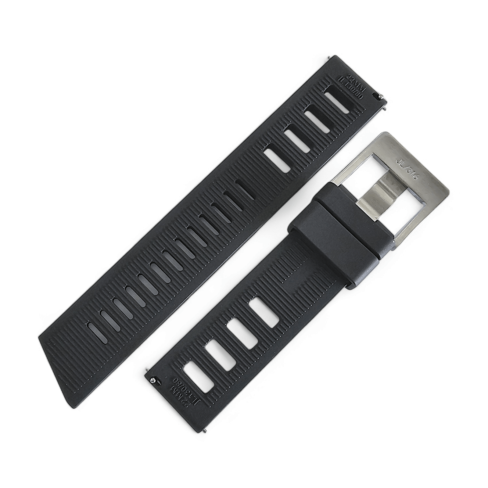 FKM Rubber Divers High Quality Thick Watch Strap Band 20mm 22mm Black - Wrist Envy