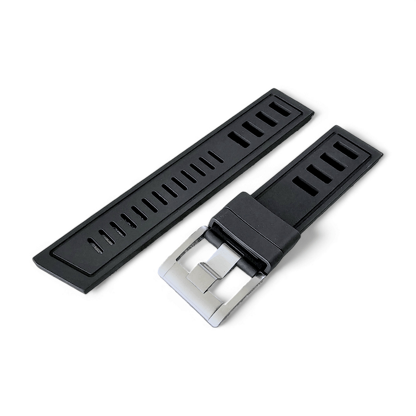 FKM Rubber Divers High Quality Thick Watch Strap Band 20mm 22mm Black - Wrist Envy