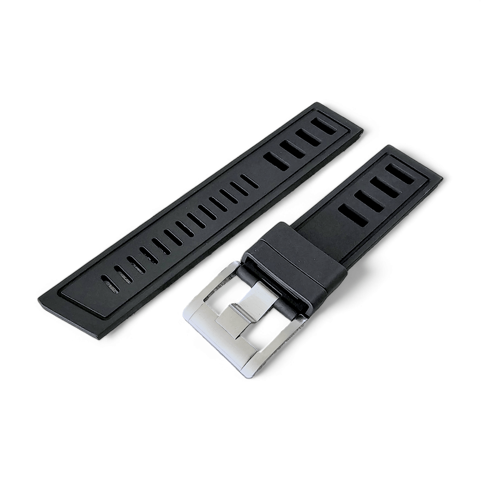FKM Rubber Divers High Quality Thick Watch Strap Band 20mm 22mm Black - Wrist Envy