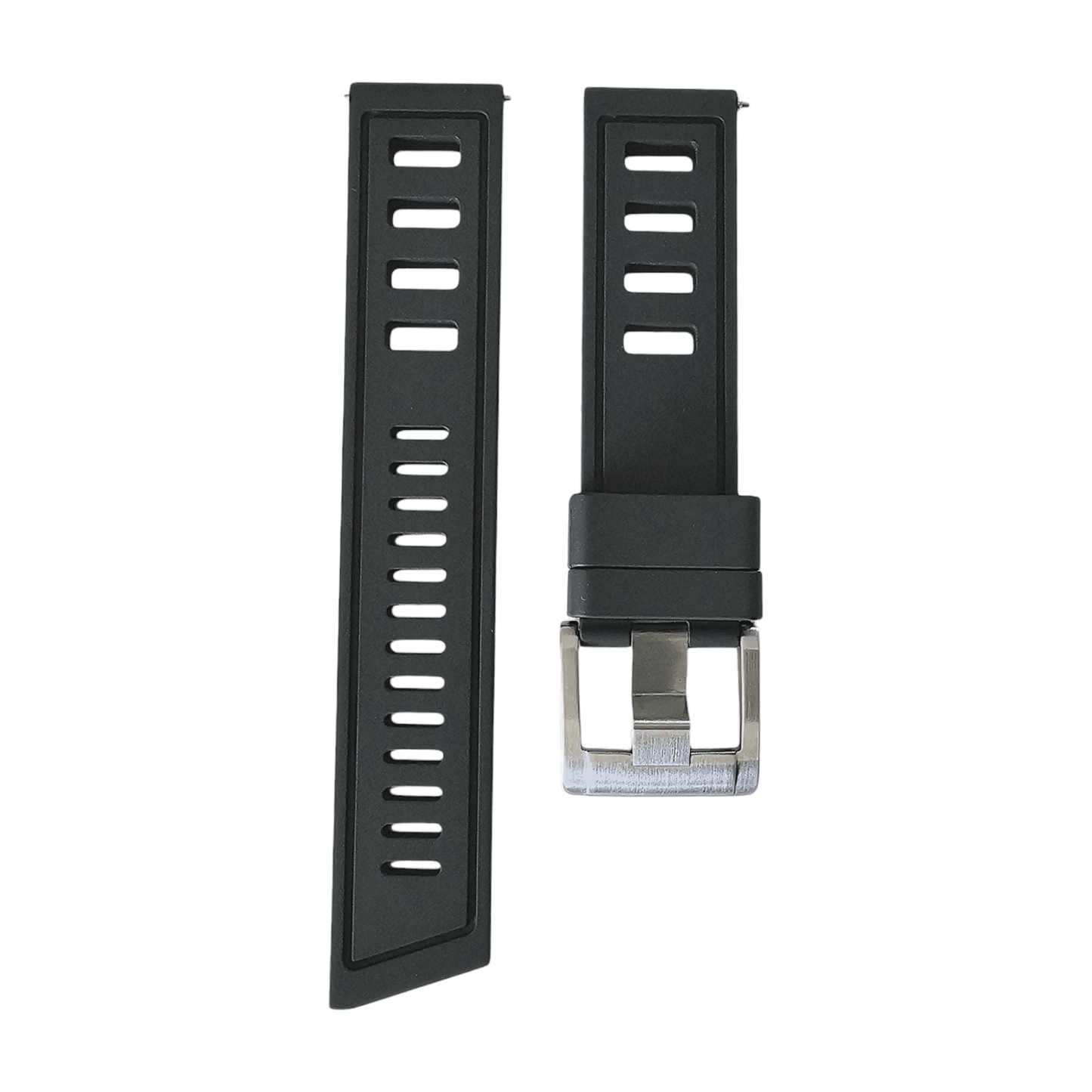 FKM Rubber Divers High Quality Thick Watch Strap Band 20mm 22mm Black - Wrist Envy