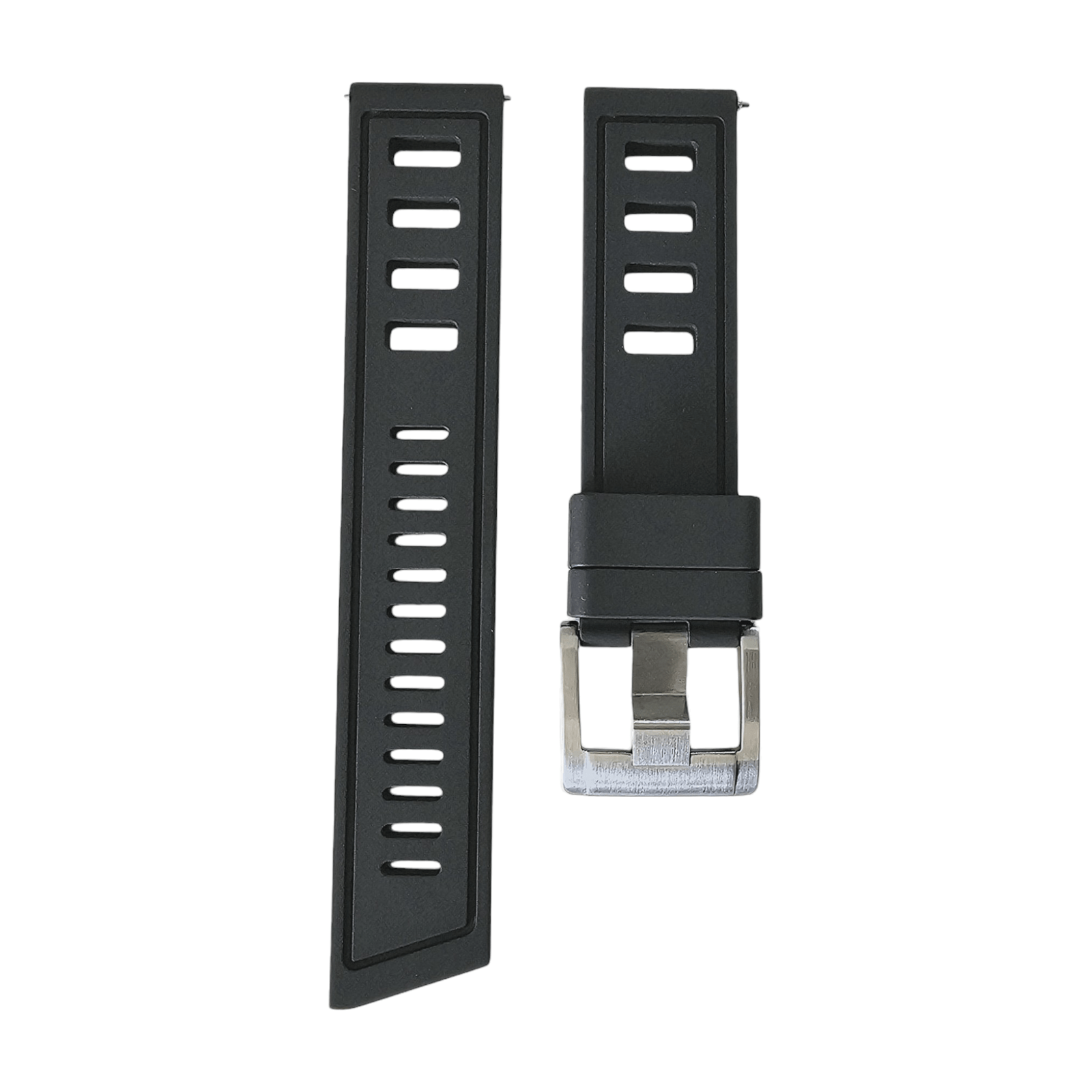 FKM Rubber Divers High Quality Thick Watch Strap Band 20mm 22mm Black - Wrist Envy