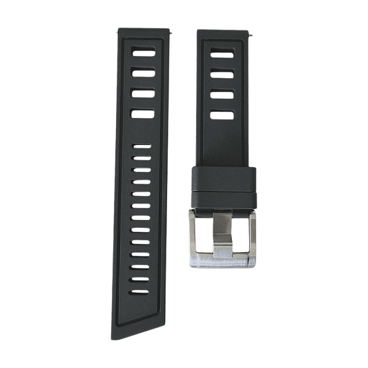 FKM Rubber Divers High Quality Thick Watch Strap Band 20mm 22mm Black - Wrist Envy