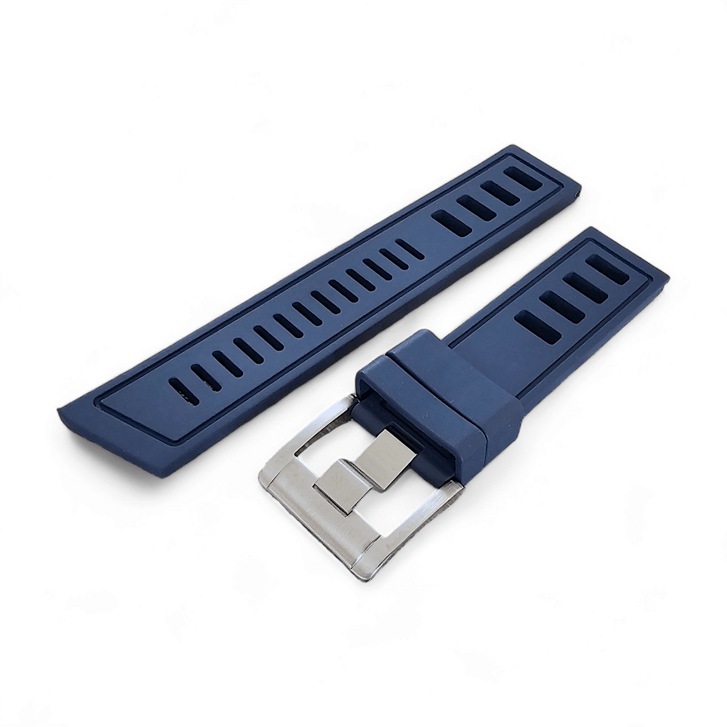 FKM Rubber Divers High Quality Thick Watch Strap Band 20mm 22mm Blue - Wrist Envy