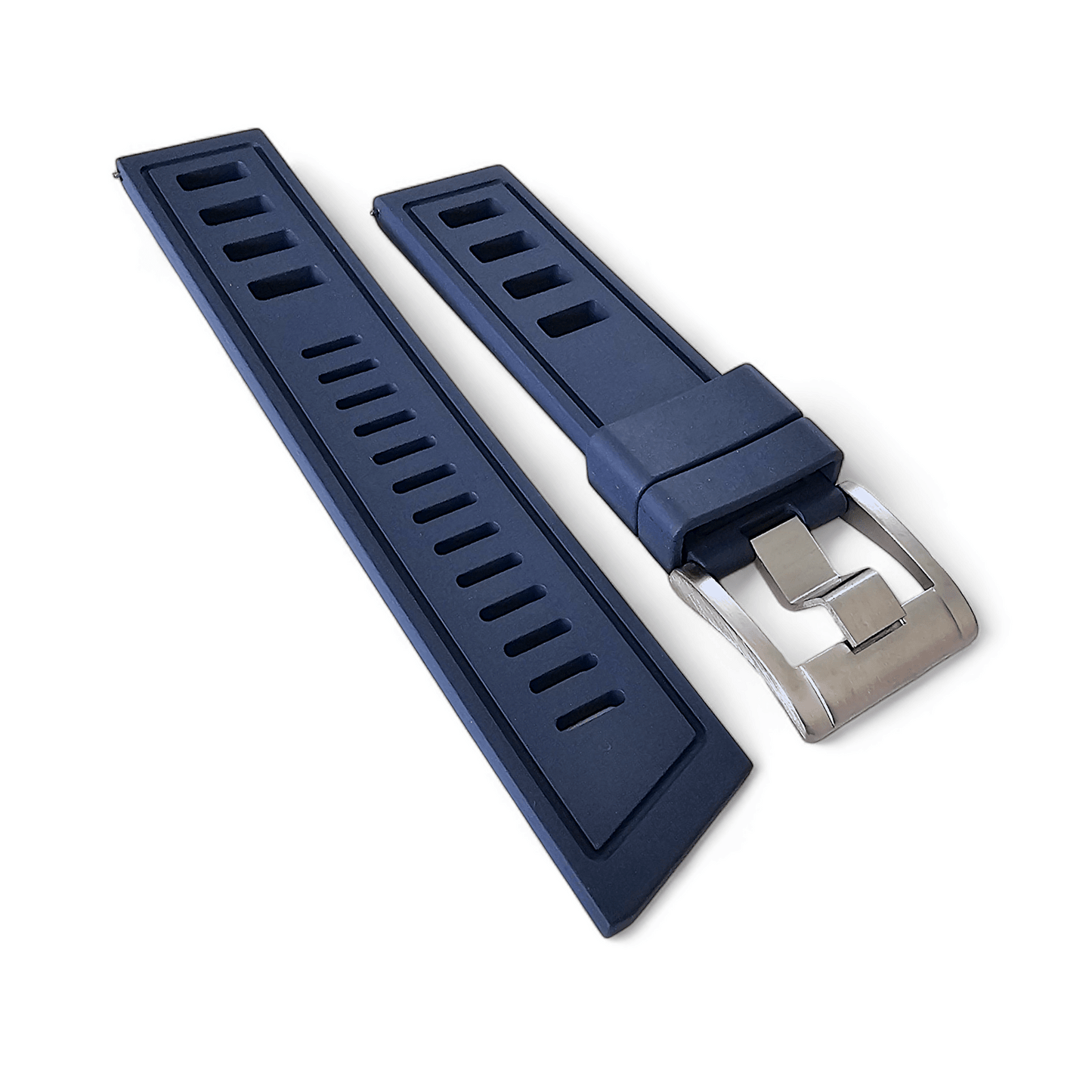 FKM Rubber Divers High Quality Thick Watch Strap Band 20mm 22mm Blue - Wrist Envy