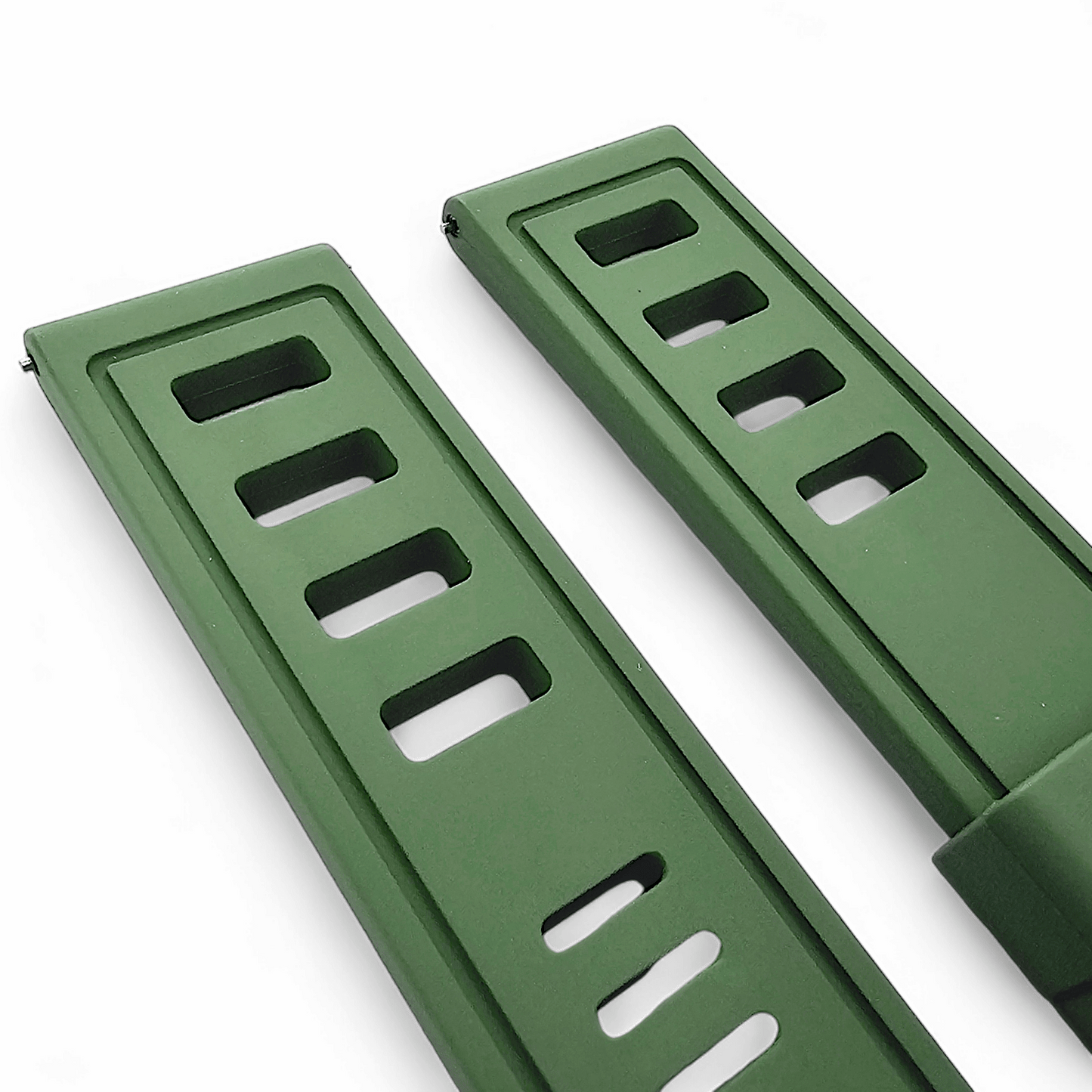 FKM Rubber Divers High Quality Thick Watch Strap Band 20mm 22mm Green - Wrist Envy