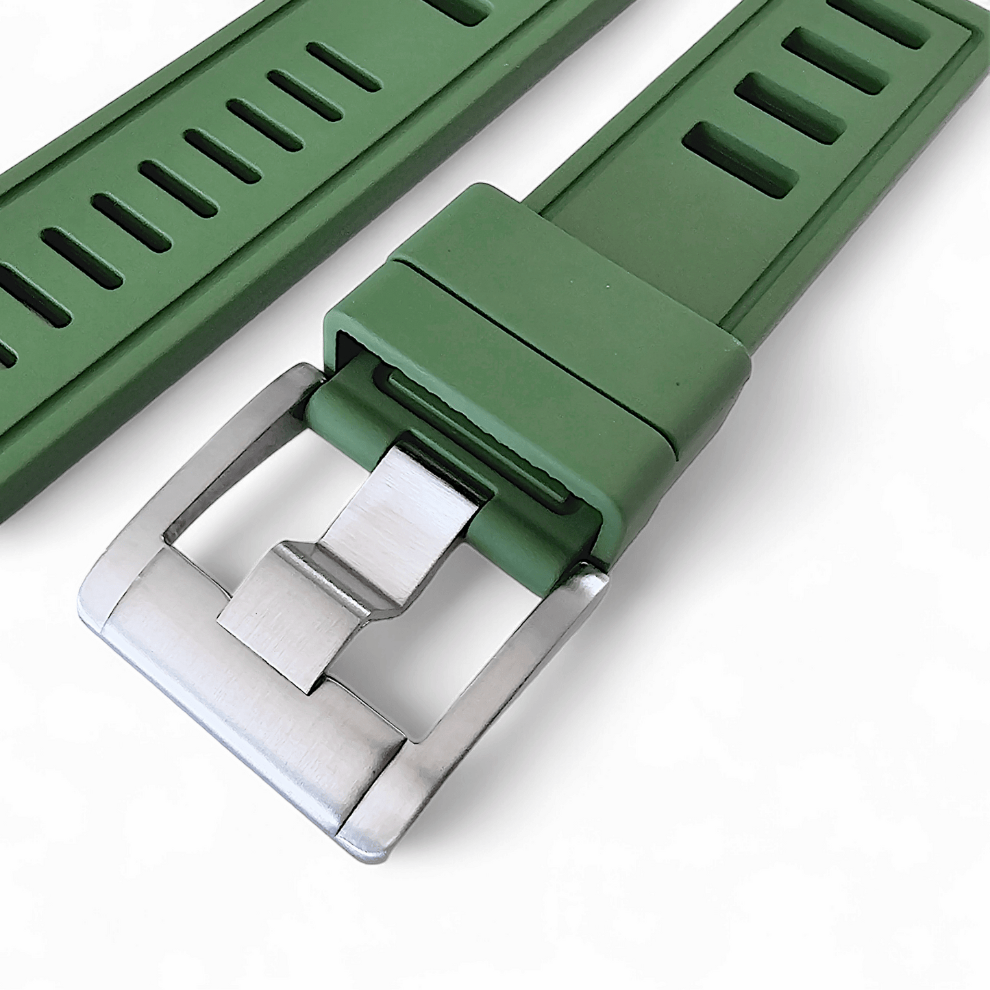 FKM Rubber Divers High Quality Thick Watch Strap Band 20mm 22mm Green - Wrist Envy