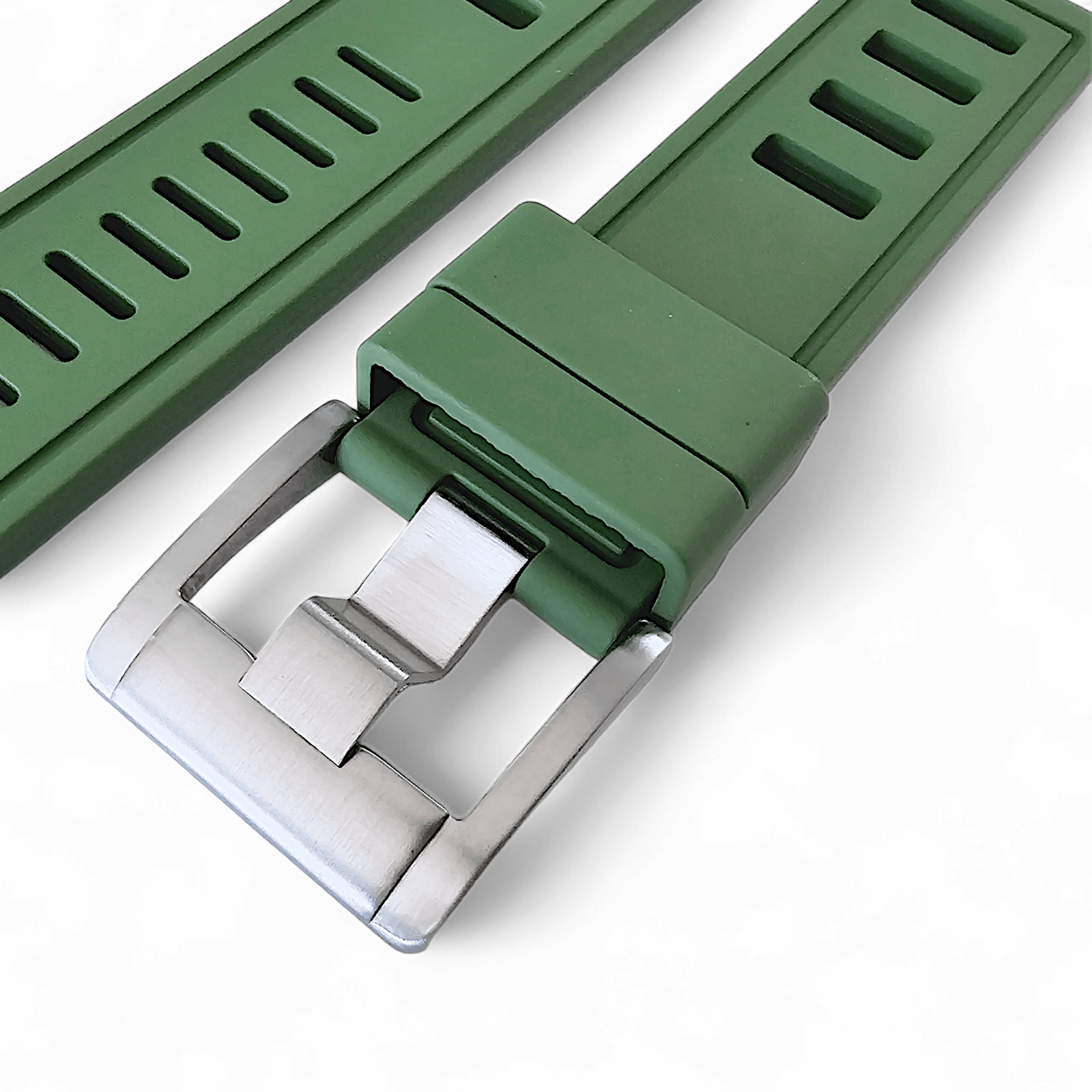 FKM Rubber Divers High Quality Thick Watch Strap Band 20mm 22mm Green - Wrist Envy