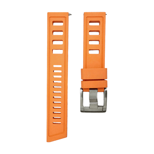 FKM Rubber Divers High Quality Thick Watch Strap Band 20mm 22mm Orange - Wrist Envy