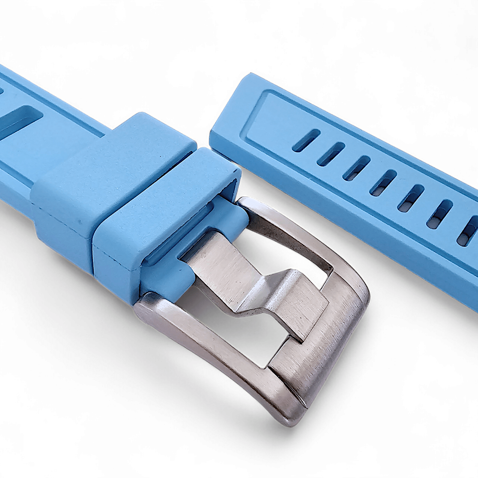 FKM Rubber Divers High Quality Thick Watch Strap Band 20mm 22mm Sky Blue - Wrist Envy