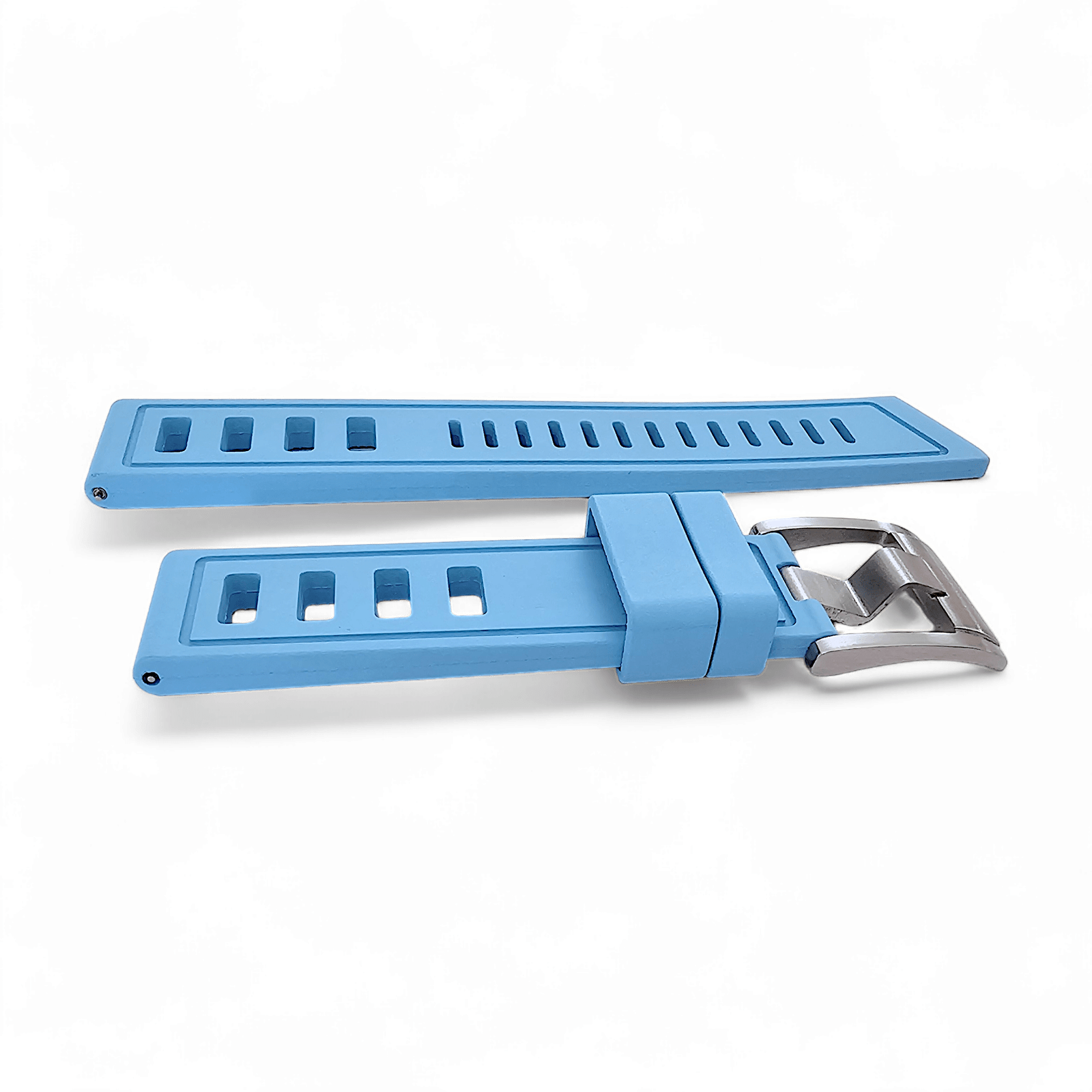 FKM Rubber Divers High Quality Thick Watch Strap Band 20mm 22mm Sky Blue - Wrist Envy
