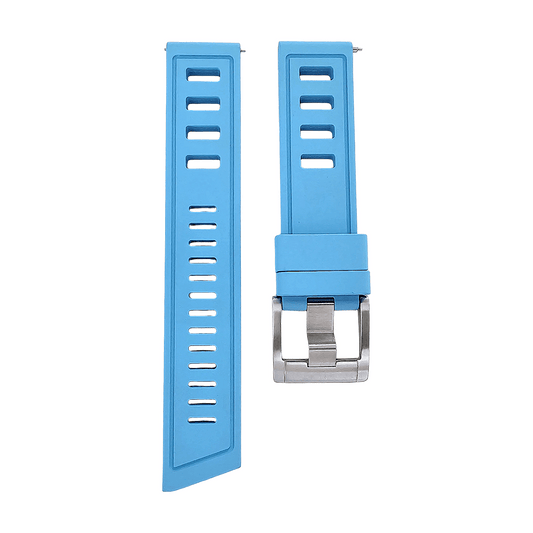 FKM Rubber Divers High Quality Thick Watch Strap Band 20mm 22mm Sky Blue - Wrist Envy