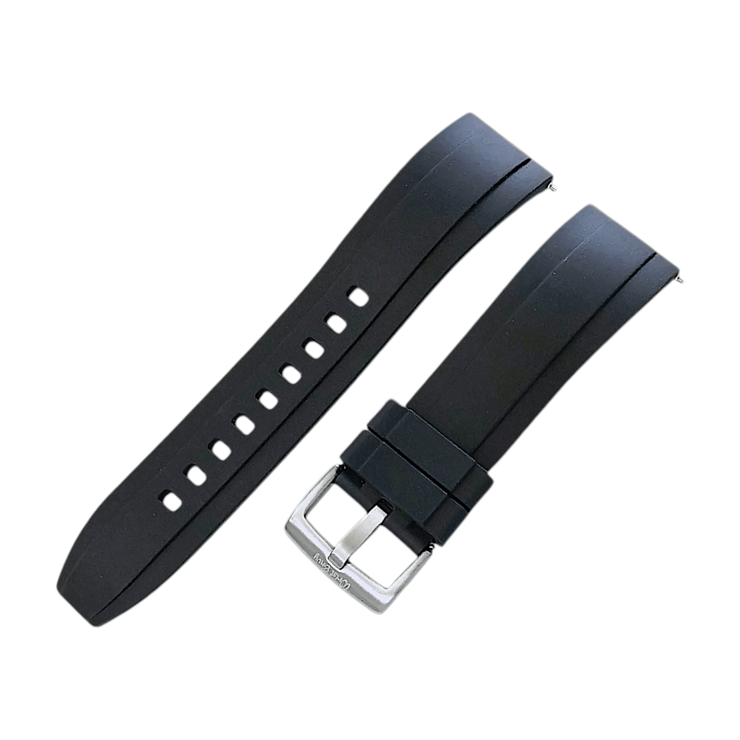 FKM Rubber Divers Watch Strap 20mm 22mm 24mm Black - Wrist Envy