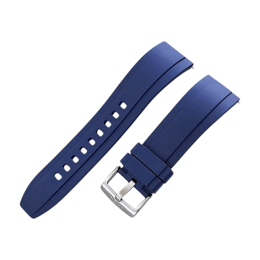 FKM Rubber Divers Watch Strap 20mm 22mm 24mm Blue - Wrist Envy