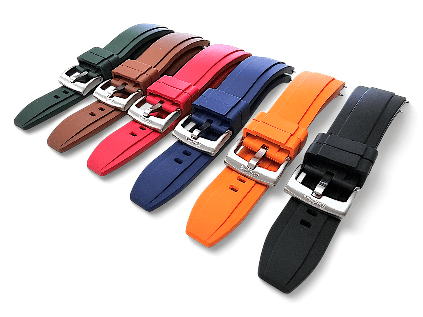 FKM Rubber Divers Watch Strap 20mm 22mm 24mm Red - Wrist Envy