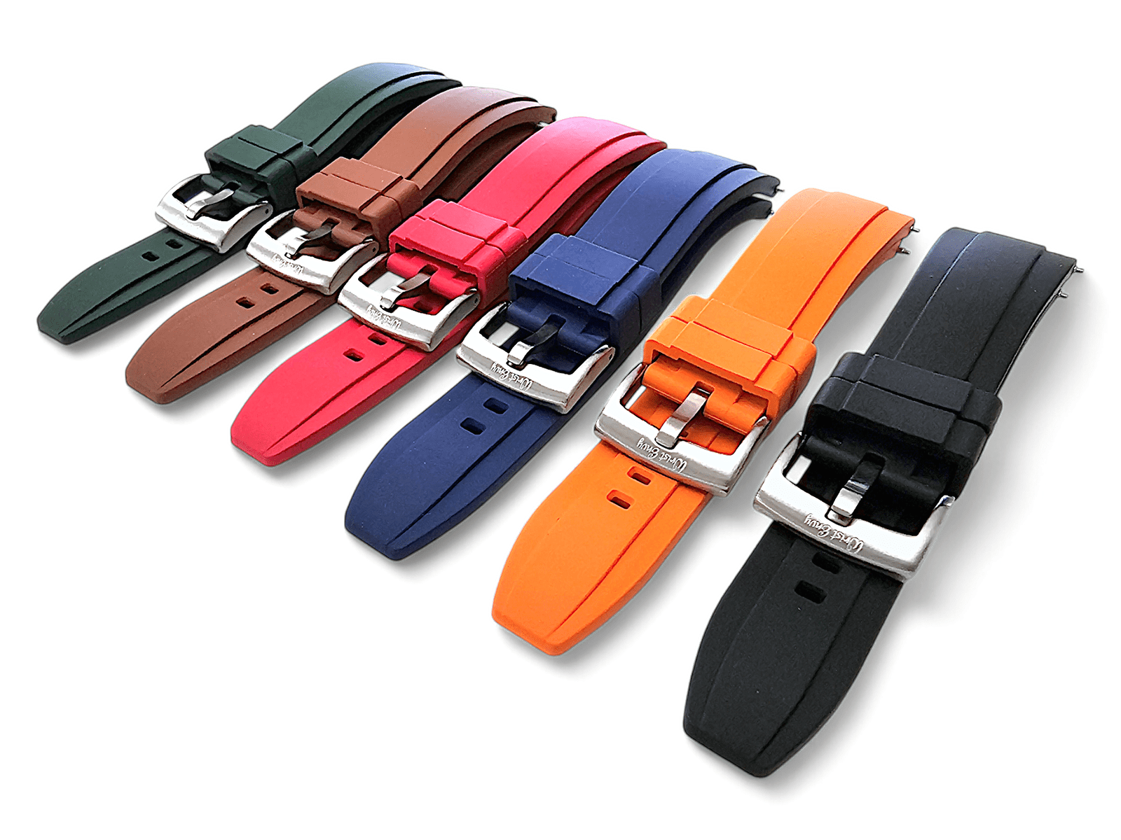 FKM Rubber Divers Watch Strap 20mm 22mm 24mm Red - Wrist Envy