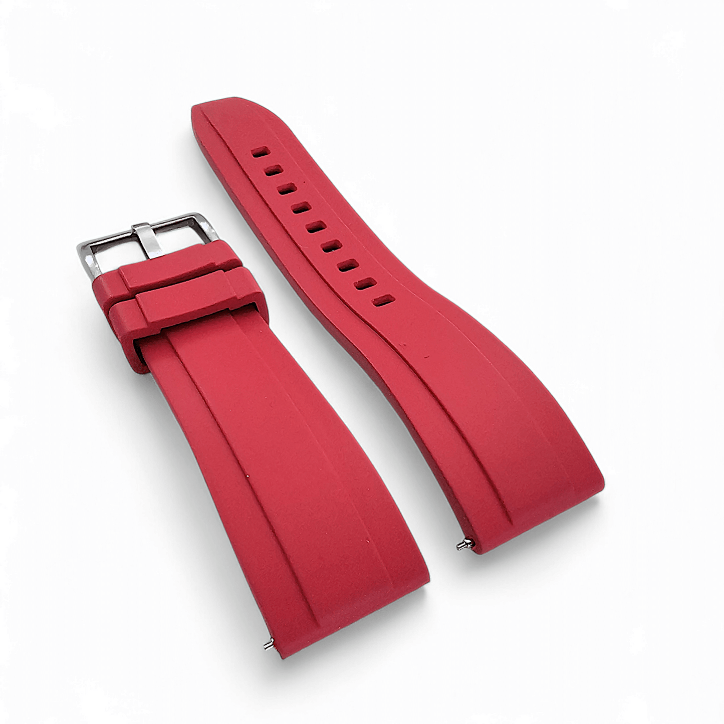 FKM Rubber Divers Watch Strap 20mm 22mm 24mm Red - Wrist Envy