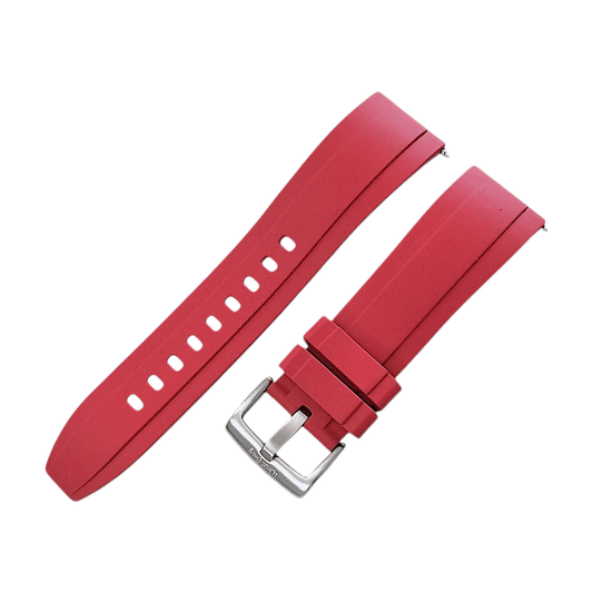FKM Rubber Divers Watch Strap 20mm 22mm 24mm Red - Wrist Envy