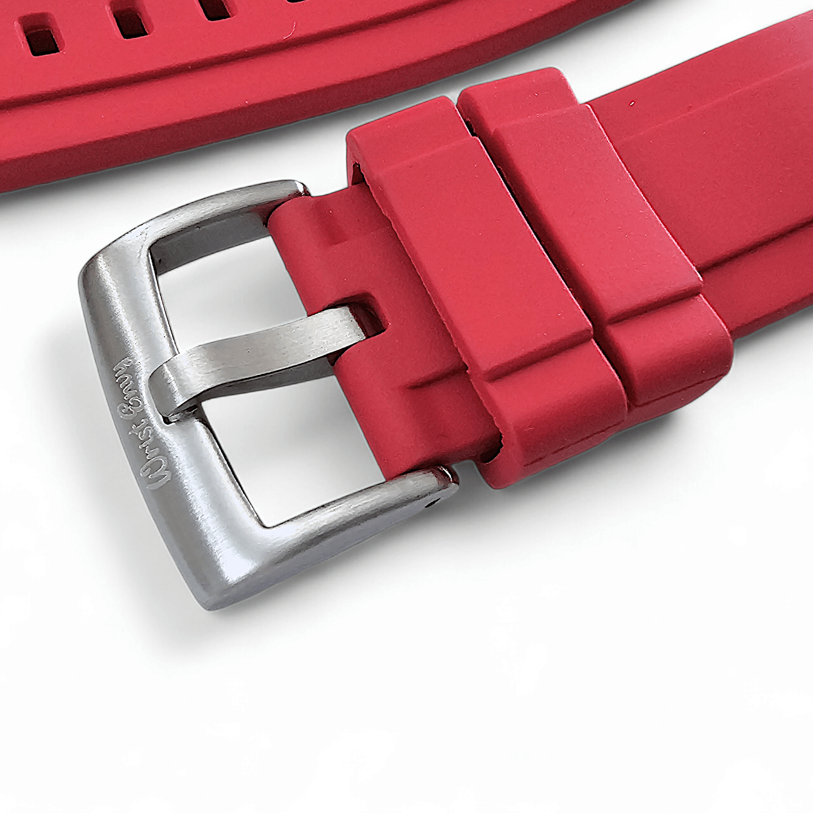 FKM Rubber Divers Watch Strap 20mm 22mm 24mm Red - Wrist Envy