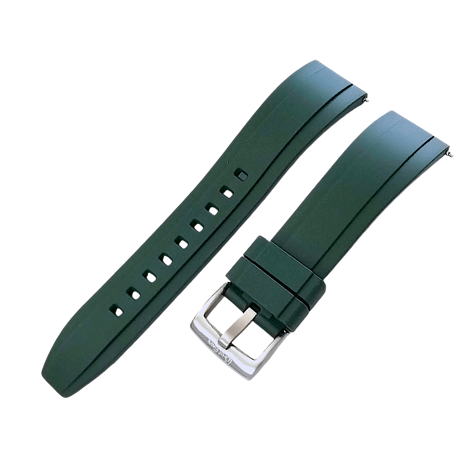 FKM Rubber Divers Watch Strap 20mm 22mm Green - Wrist Envy