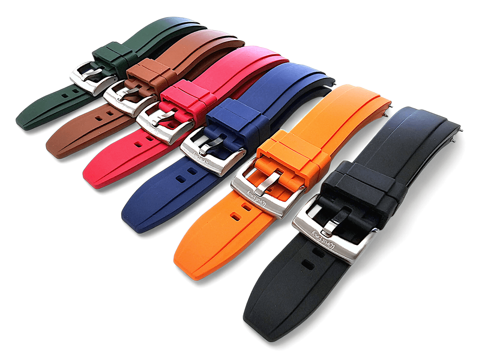 FKM Rubber Divers Watch Strap 20mm 22mm Green - Wrist Envy