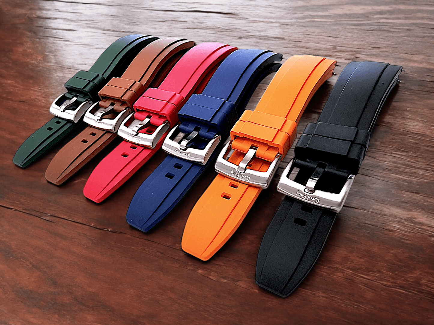 FKM Rubber Divers Watch Strap Band 20mm 22mm Orange - Wrist Envy