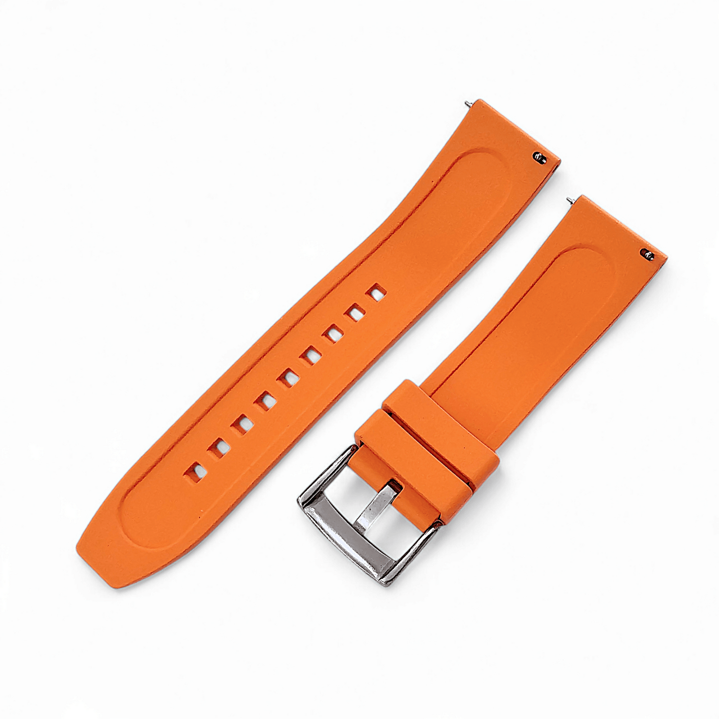 FKM Rubber Divers Watch Strap Band 20mm 22mm Orange - Wrist Envy