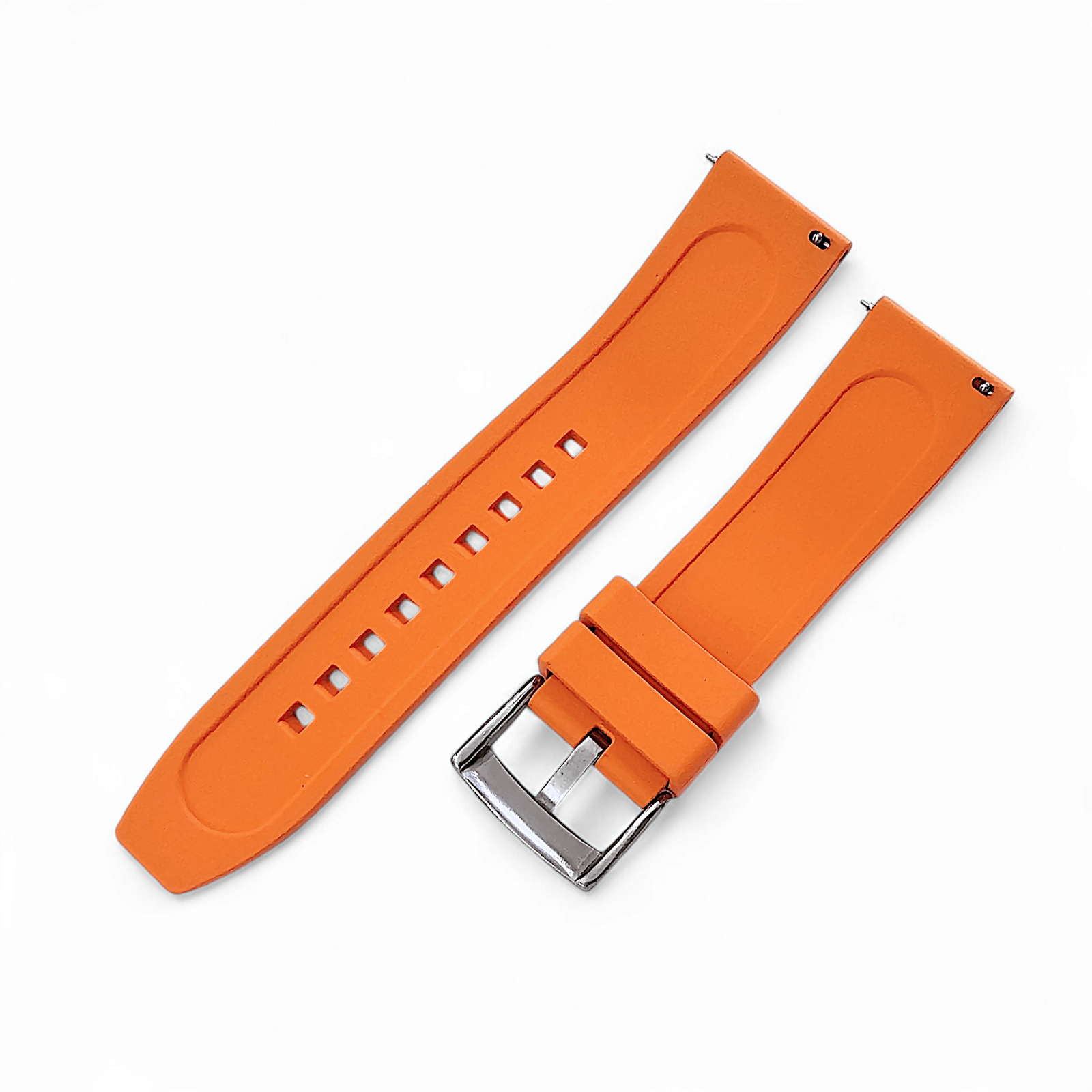 FKM Rubber Divers Watch Strap Band 20mm 22mm Orange - Wrist Envy