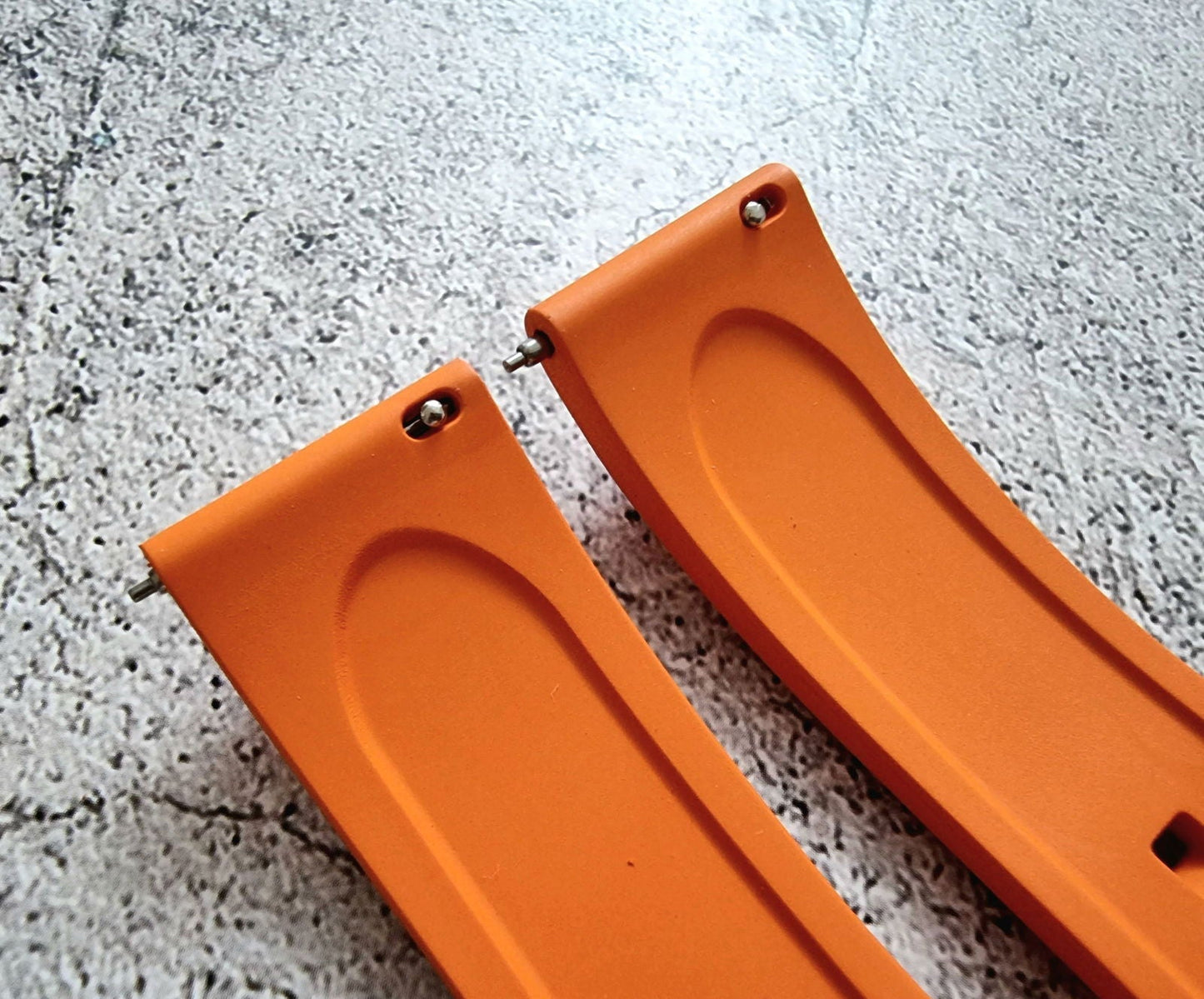 FKM Rubber Divers Watch Strap Band 20mm 22mm Orange - Wrist Envy