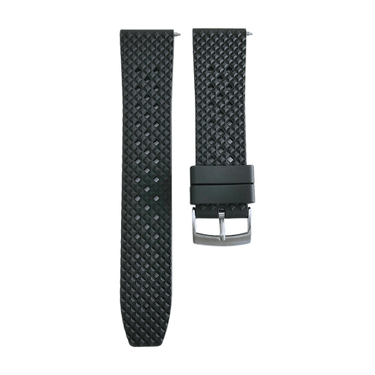 FKM Rubber Honeycomb Divers Watch Strap Band 20mm 22mm Black - Wrist Envy