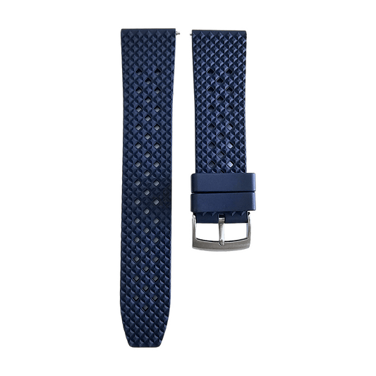 FKM Rubber Honeycomb Divers Watch Strap Band 20mm 22mm Blue - Wrist Envy