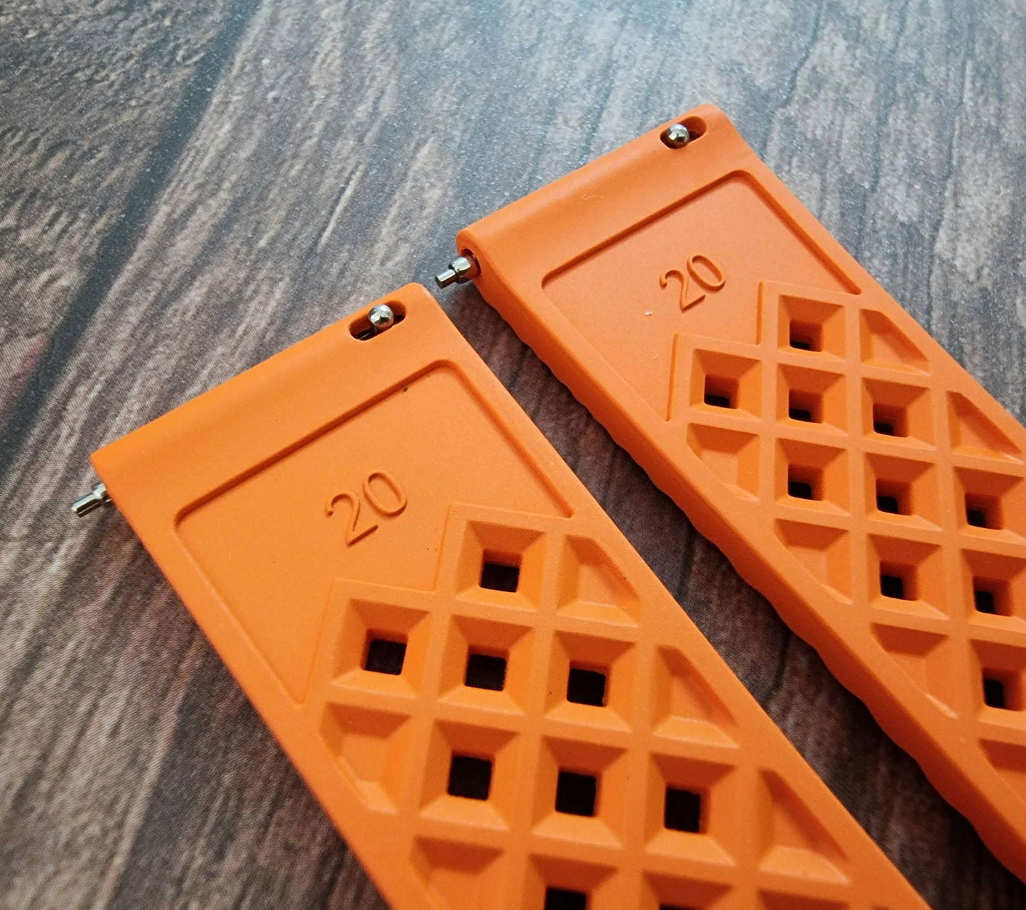 FKM Rubber Honeycomb Divers Watch Strap Band 20mm 22mm Orange - Wrist Envy