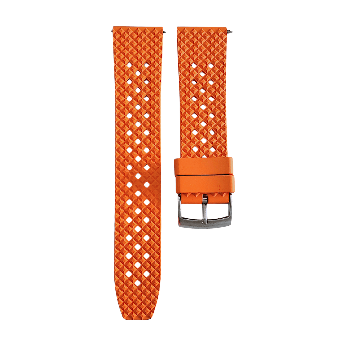 FKM Rubber Honeycomb Divers Watch Strap Band 20mm 22mm Orange - Wrist Envy