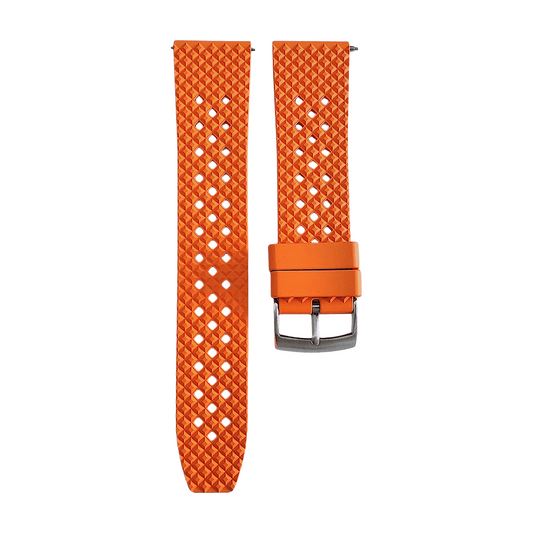 FKM Rubber Honeycomb Divers Watch Strap Band 20mm 22mm Orange - Wrist Envy