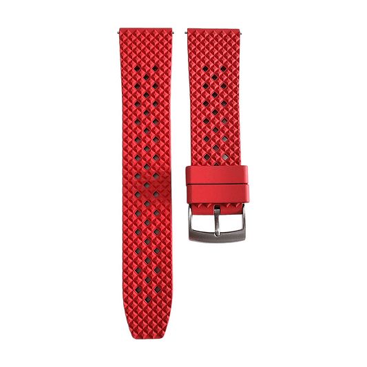 FKM Rubber Honeycomb Divers Watch Strap Band 20mm 22mm Red - Wrist Envy