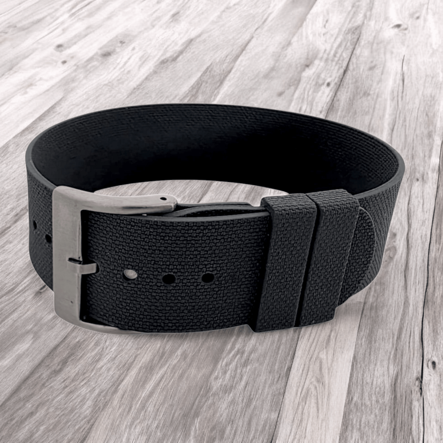 FKM Rubber One Piece Watch Strap Band 1.4mm 20mm 22mm Black - Wrist Envy