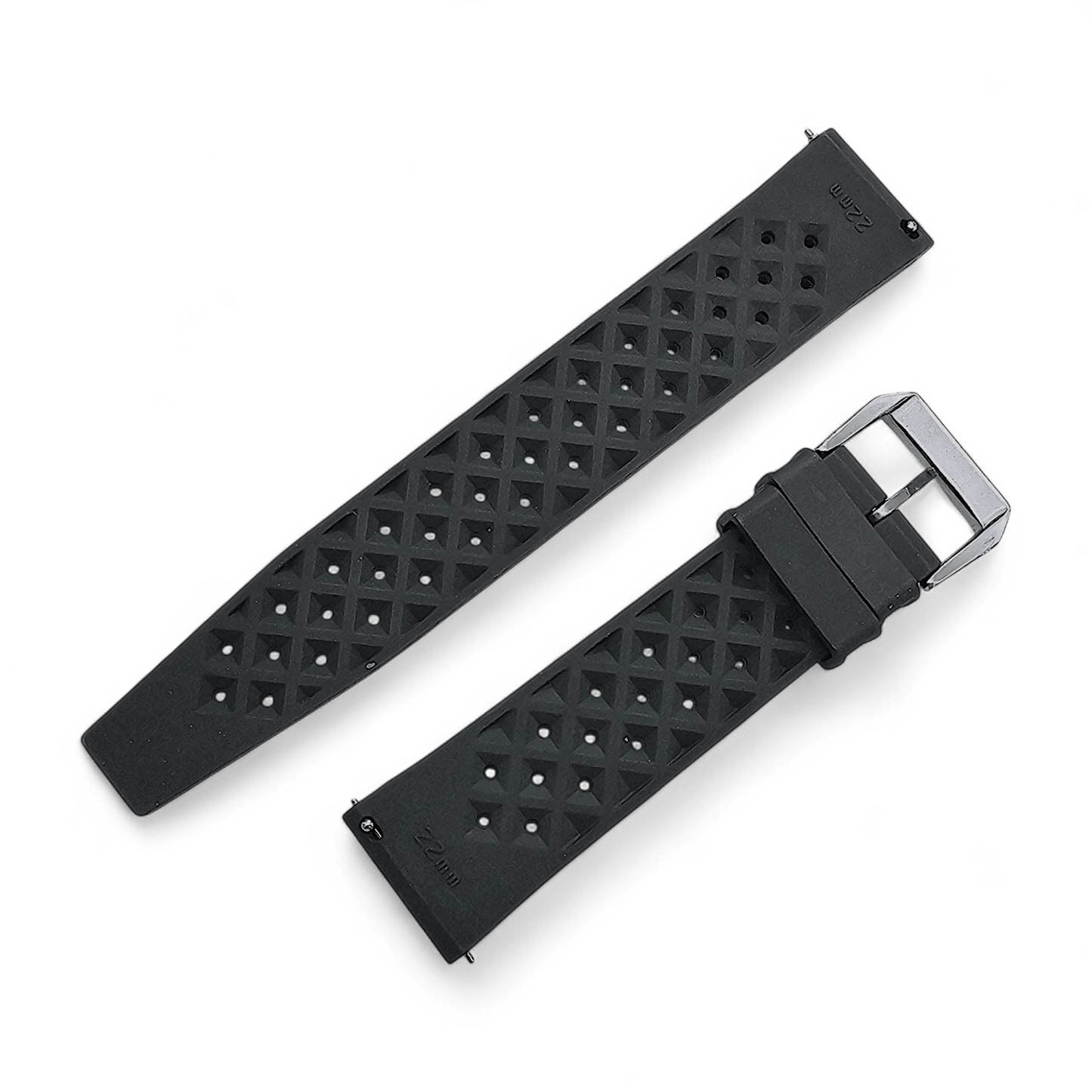 FKM Rubber Tropical Divers High Quality Watch Strap Band 20mm 22mm Black - Wrist Envy