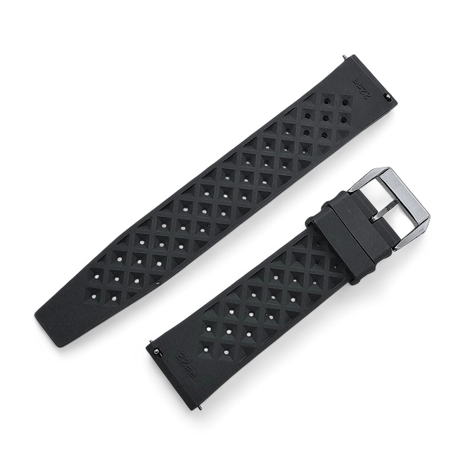 FKM Rubber Tropical Divers High Quality Watch Strap Band 20mm 22mm Black - Wrist Envy