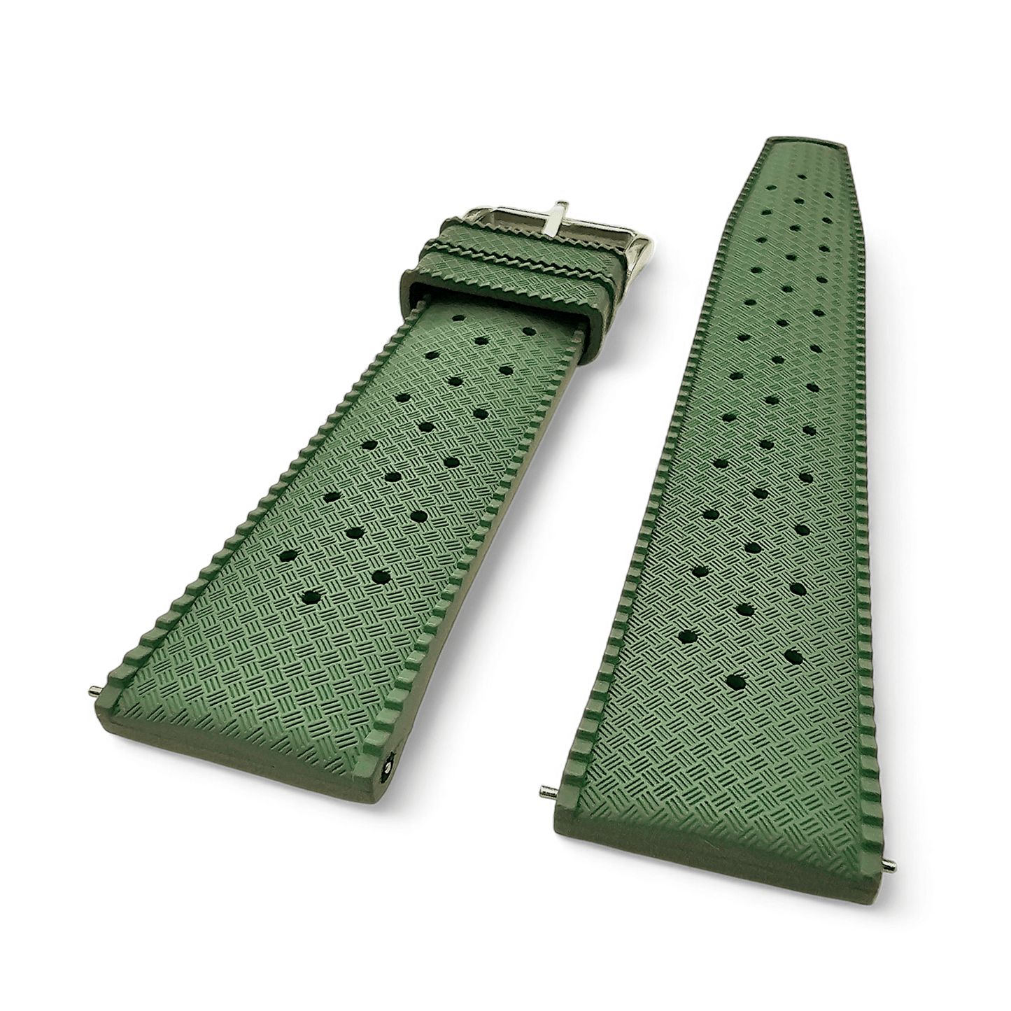 FKM Rubber Tropical Divers High Quality Watch Strap Band 20mm 22mm Green - Wrist Envy