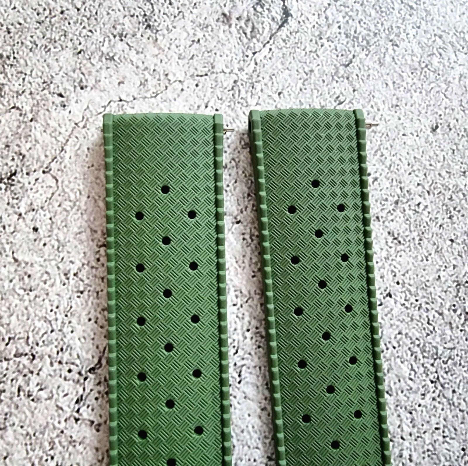 FKM Rubber Tropical Divers High Quality Watch Strap Band 20mm 22mm Green - Wrist Envy