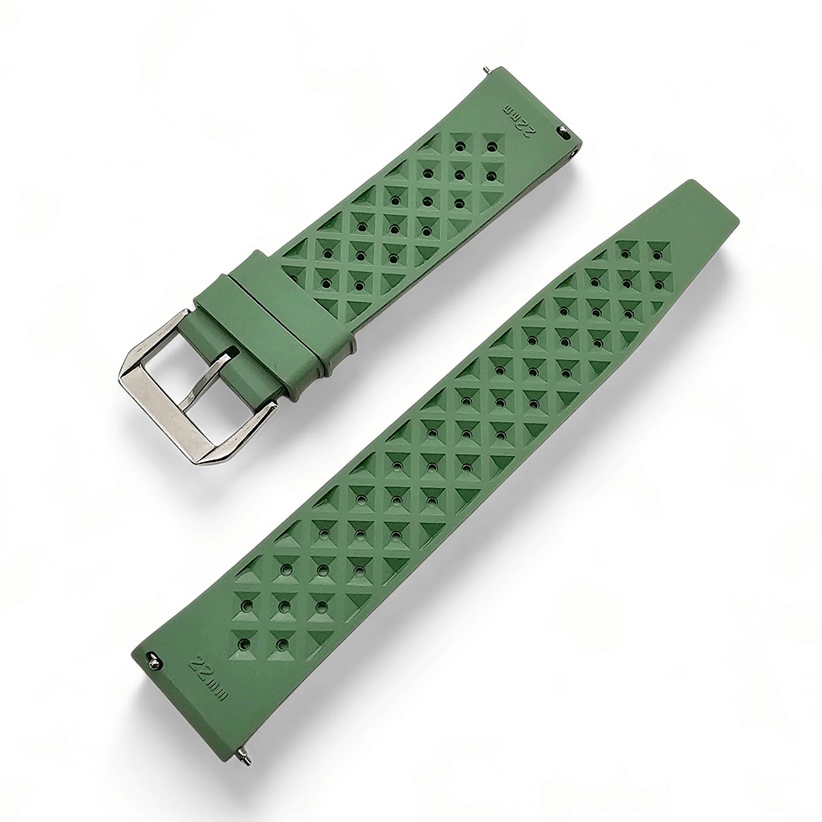 FKM Rubber Tropical Divers High Quality Watch Strap Band 20mm 22mm Green - Wrist Envy