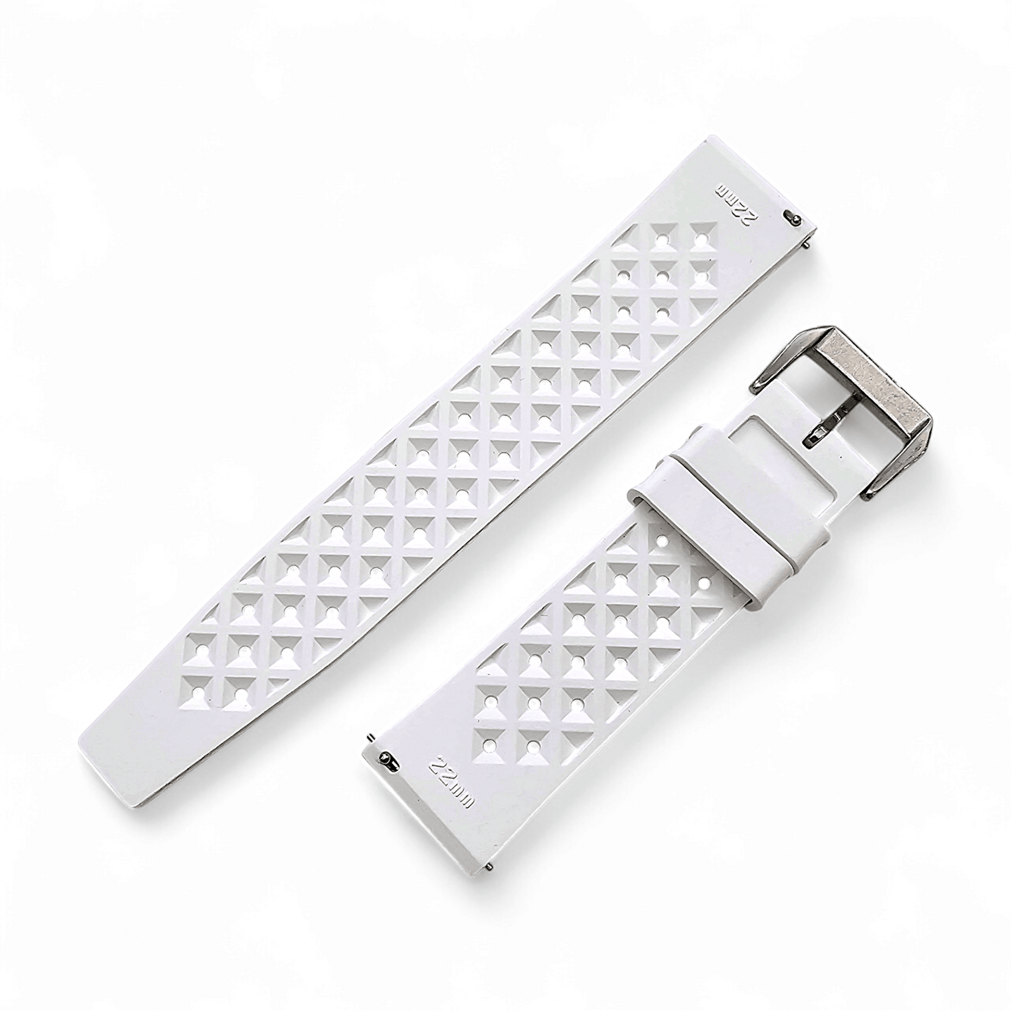 FKM Rubber Tropical Divers High Quality Watch Strap Band 20mm 22mm White - Wrist Envy