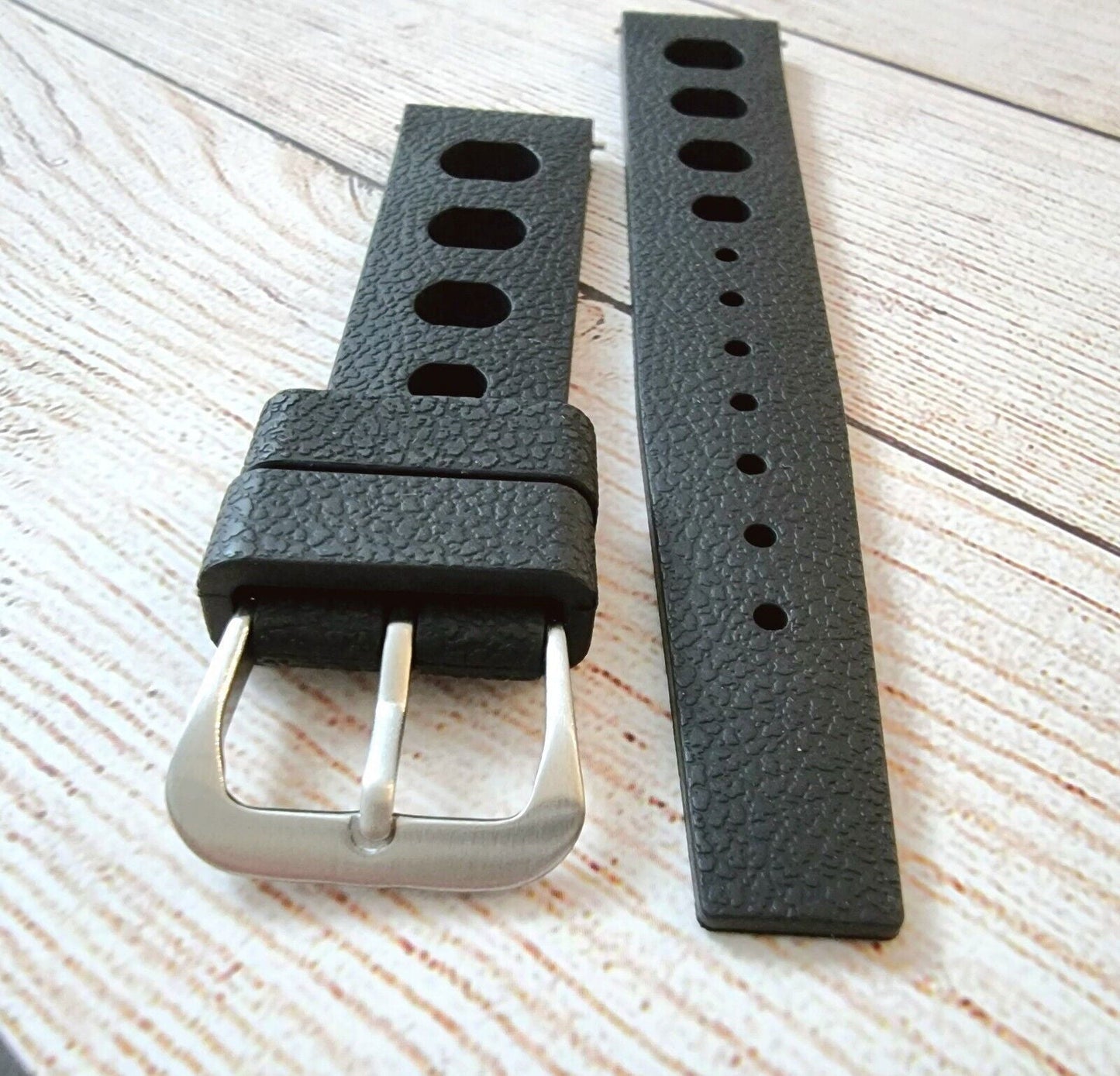 FKM Rubber Tropical Retro Divers Watch Strap Band 20mm 22mm - Wrist Envy
